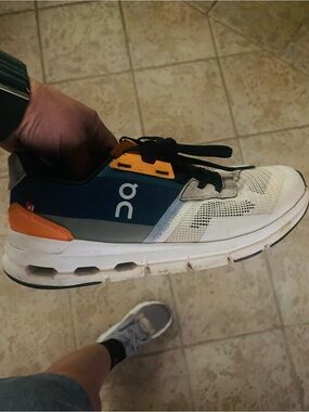 On Running Men’s Cloud Running Shoe - Blue, White & Orange
